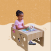 Zora Table & Chair Set for Toddlers (Double Chair) - Beige